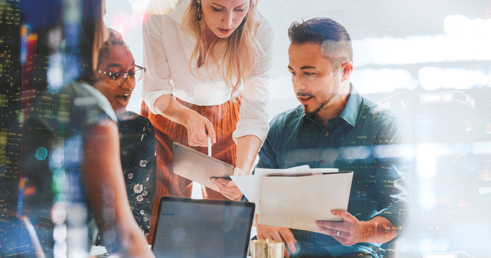 Team building a business plan