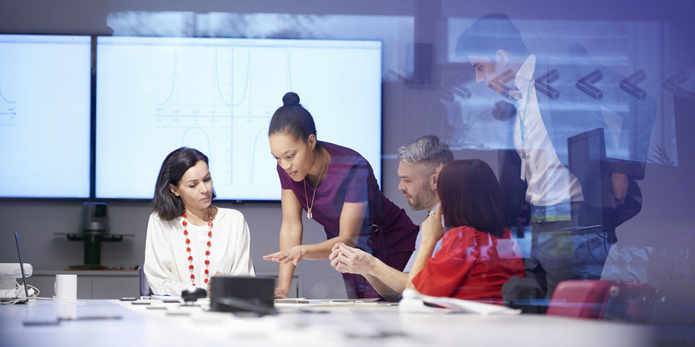 Business working on disaster planning