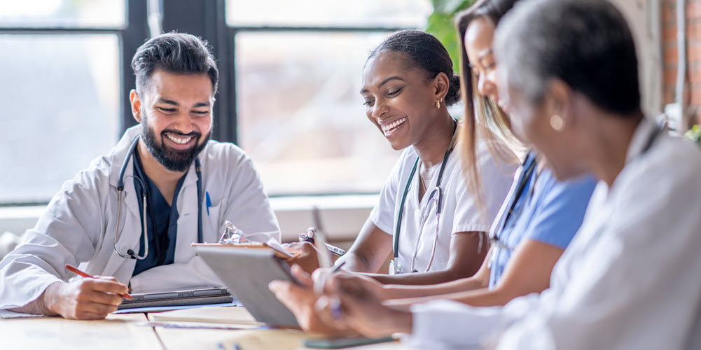 Young doctors meeting.