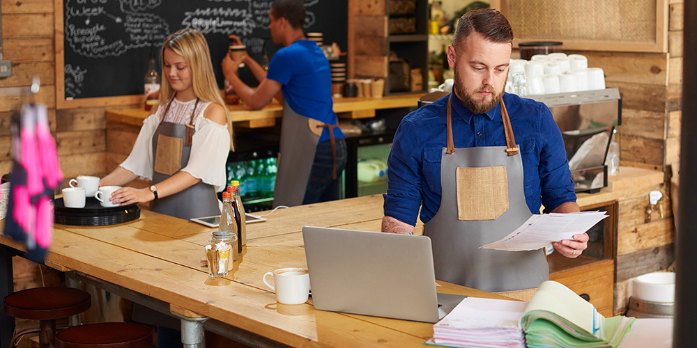 business owner checking the books