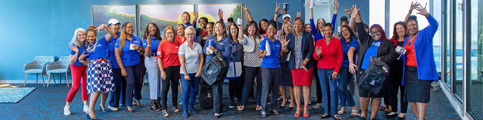 Group of happy First Horizon employees.
