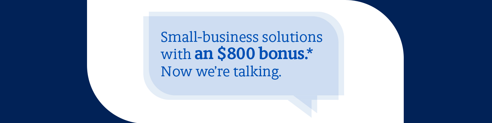 Quote bubble about a First Horizon Bank Small Business sign-up bonus.