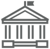 An icon of a bank building.