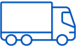 Blue icon of a box truck.