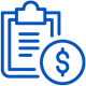 Icon of checkboard with money sign