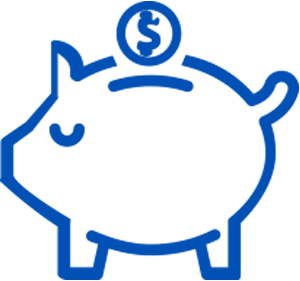 Icon of a piggy bank.