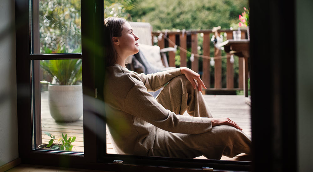 Woman who has lost spouse.