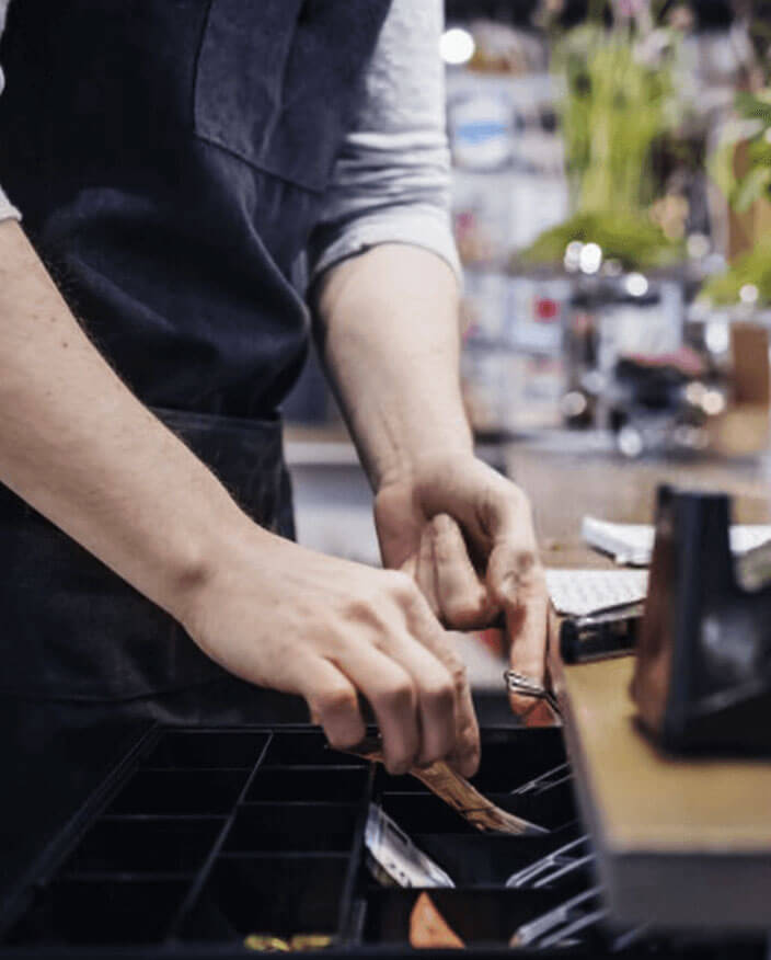 Opening cash register