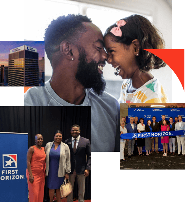 Collage of pictures of First Horizon Bank in the community